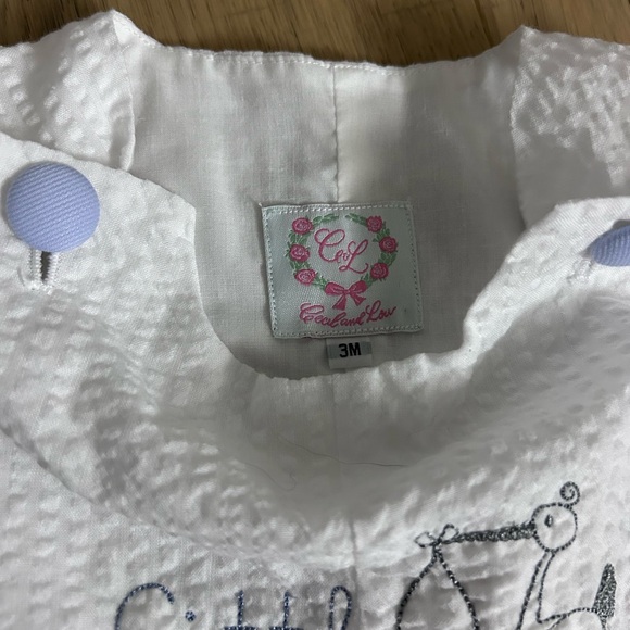 Cecil and Lou Little Brother Seersucker Jon Jon 3M Baby Boy Outfit - Picture 3 of 4